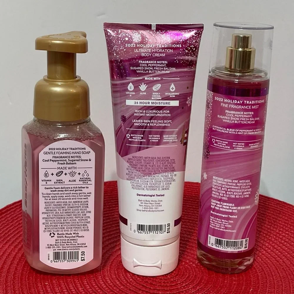 BBW Twisted Peppermint set of 3 NWT